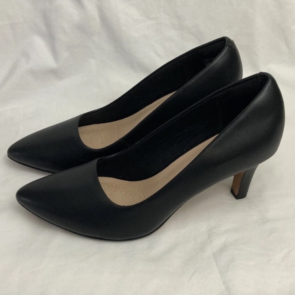 3-15 Clarks Collection Black Heels Shoes Pump Career 7